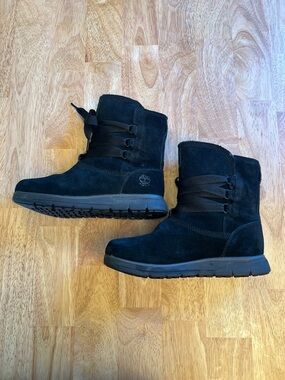 Timberland Black Leighland Pull-On Waterproof Boots US size 8 EU 39